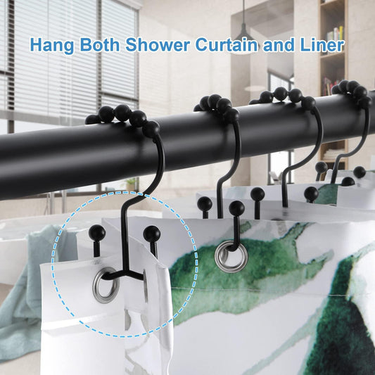 Ganchos para cortina de ducha, ganchos de ducha de doble cara a prueba de óxido - VIRTUAL MUEBLES