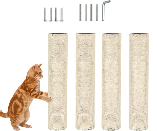 4 piezas de repuesto de poste rascador de gato para interiores de 15.7 x 3.1
