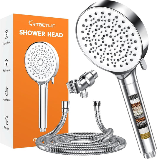 Cabezal de ducha filtrado con mano, cabezal de ducha de alta presión con 6 - VIRTUAL MUEBLES
