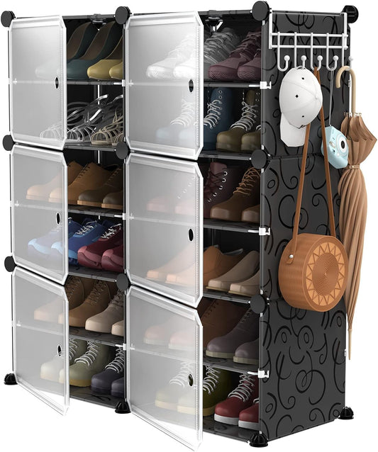 Zapatero organizador de 24 pares, armario de almacenamiento de zapatos en torre