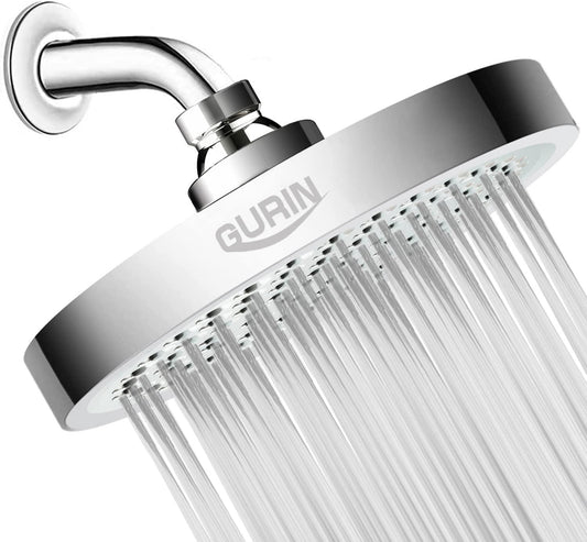 Gurin, Cabezal de ducha de alta presión para baño de lujo con acabado cromado, - VIRTUAL MUEBLES