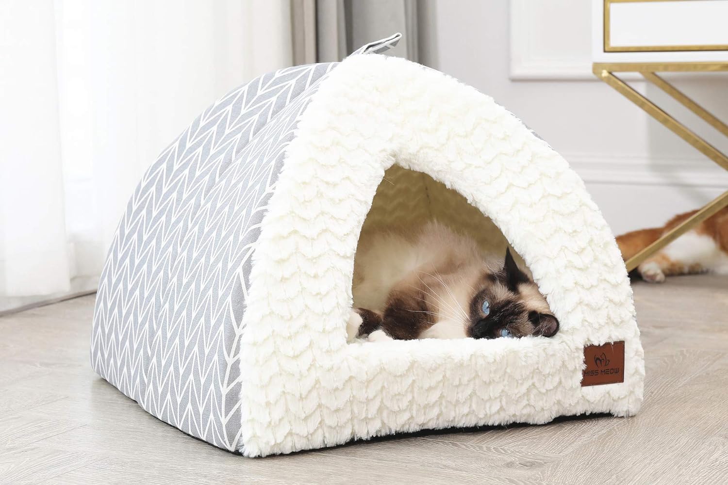 Cama para gatos de interior, cama tipo cueva para gatos medianos y grandes,