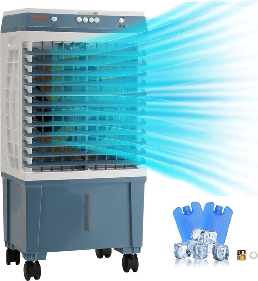 Enfriador de aire evaporativo, enfriador de pantano de 100 W 1400 CFM con - VIRTUAL MUEBLES