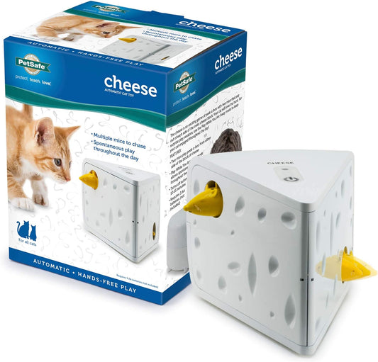 PetSafe Juguetes electrónicos para gatos, queso automático y Peek-A-Bird,