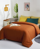 Juego de edredón color óxido , tamaño King, juego de ropa de cama color naranja