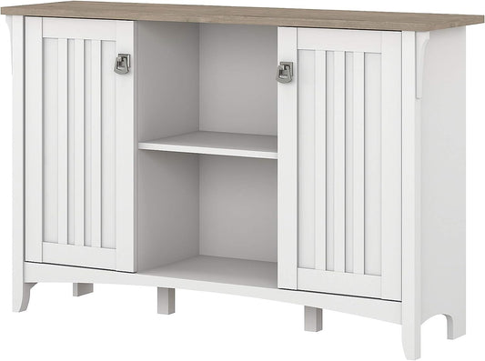 Furniture Salinas Accent Armario de almacenamiento con puertas, color blanco
