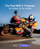 Enfoque automático Proyector con WiFi 6 y Bluetooth 5.2, proyector ANSI 480 4K,