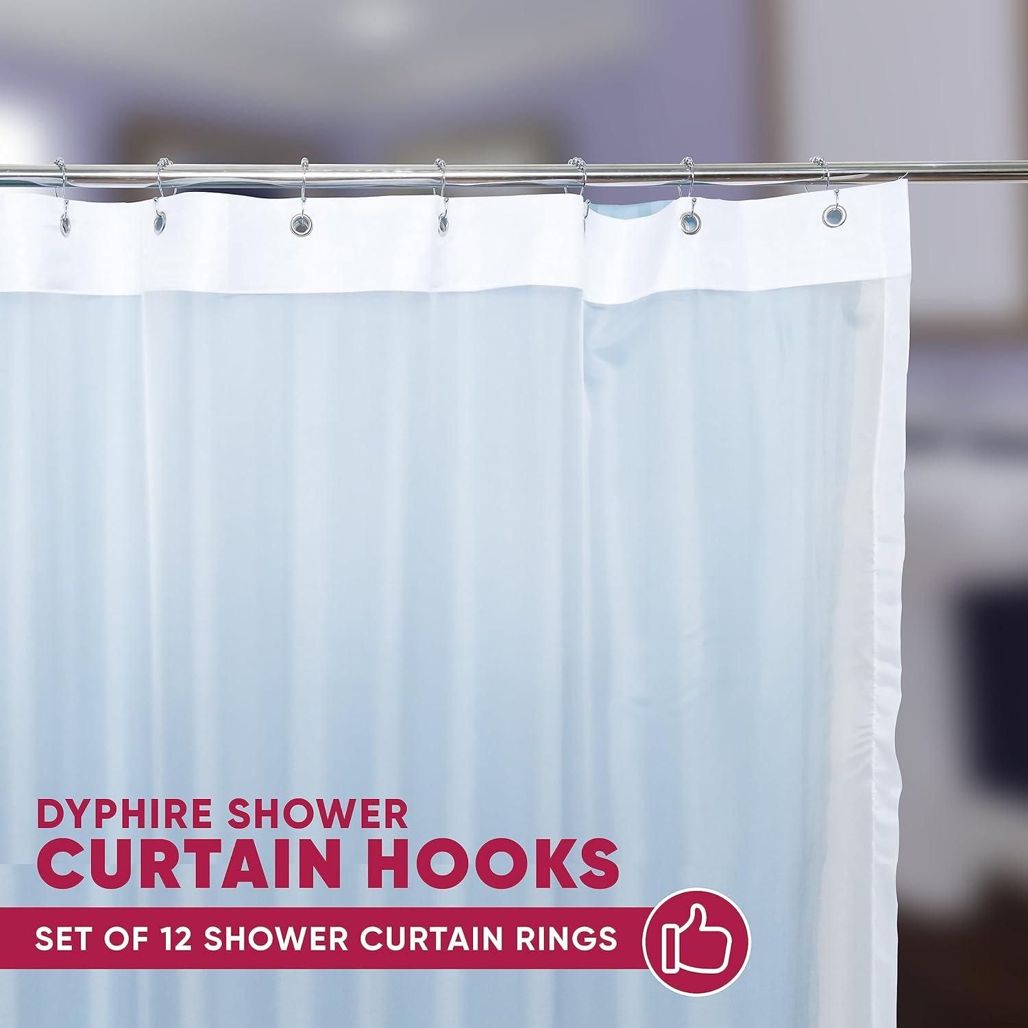 Ganchos dobles para cortina de ducha a prueba de óxido (juego de 12) Anillos de - VIRTUAL MUEBLES