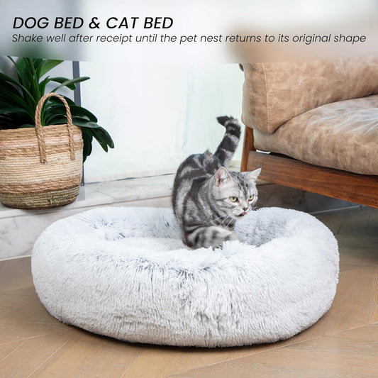 Cama de gato para gatos de interior, cama calmante antiansiedad para gatos,