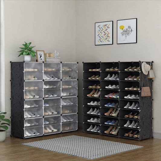 Zapatero de 8 niveles para almacenamiento de 48 pares de zapatos, estantes de