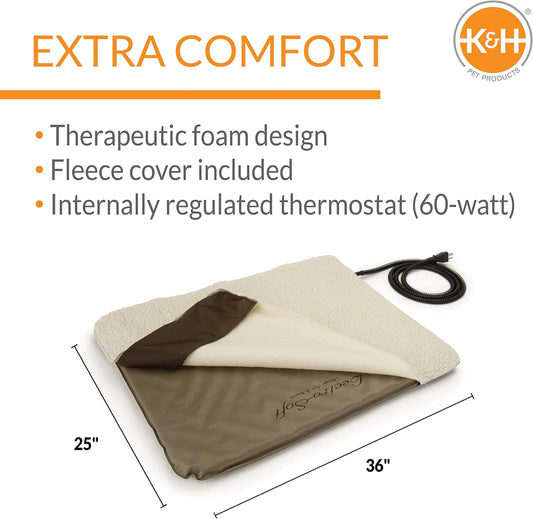 K&H Products Lectro-Soft Cama térmica para perros y gatos, almohadilla