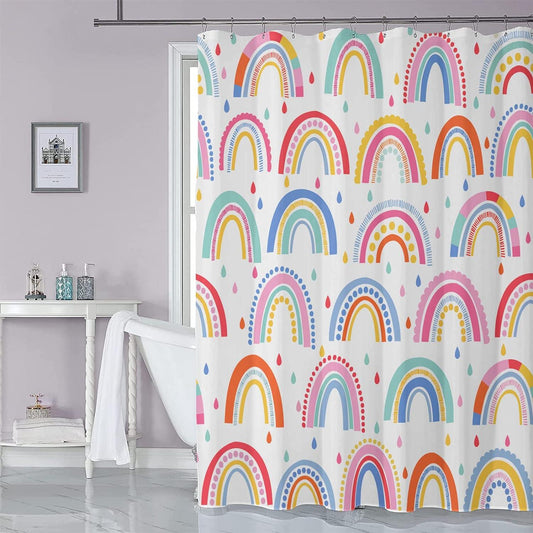 Cortinas de ducha de arco iris, estilo bohemio, abstracto, arcoíris, para baño, - VIRTUAL MUEBLES