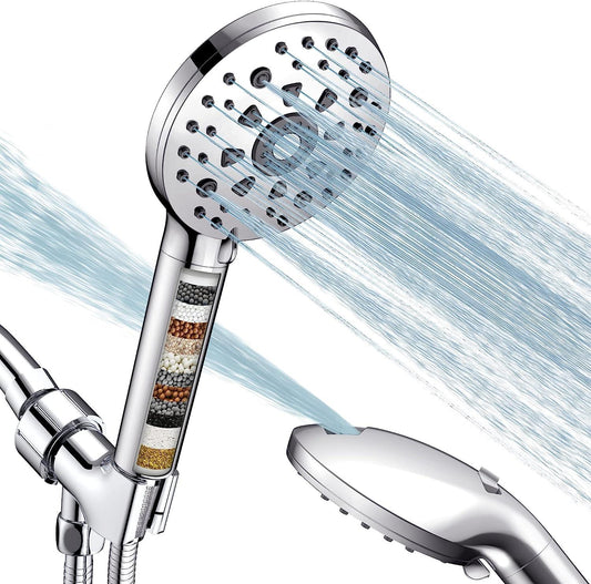 FEELSO Cabezal de ducha filtrado con mano, cabezal de ducha de alta presión de - VIRTUAL MUEBLES