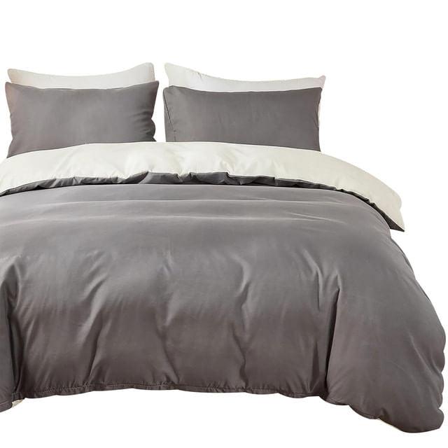 Duvet Bicolor Gris Oscuro / Crema Semidoble - VIRTUAL MUEBLES