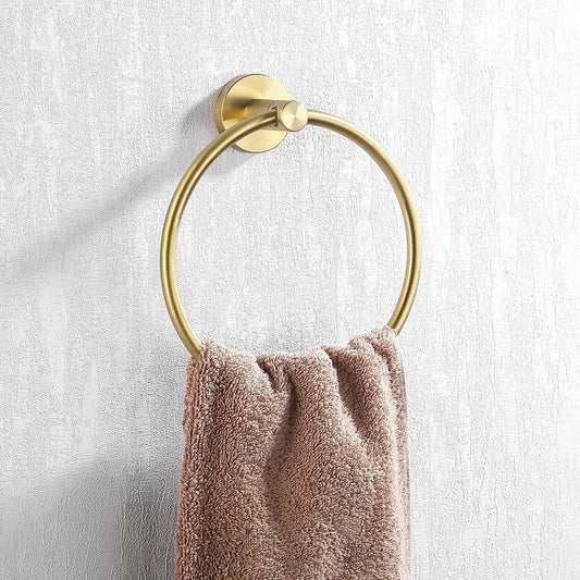 KES A2180DG-BZ Anillo de toalla de baño de oro cepillado, soporte de pared - VIRTUAL MUEBLES