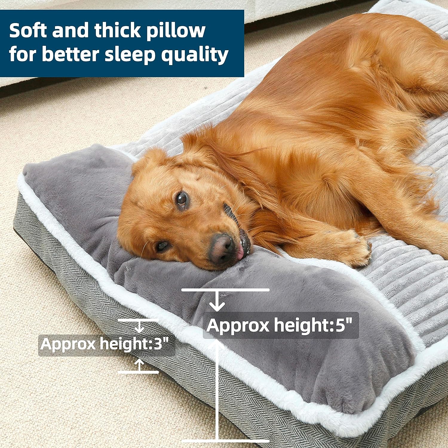 Cama para perros grandes colchón para perros con almohada para perrera sofá