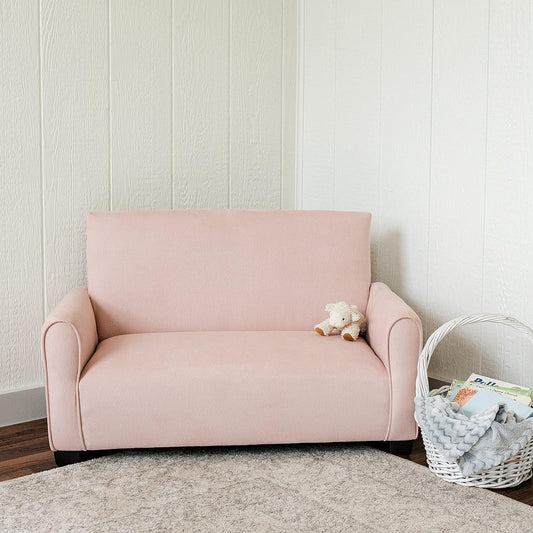 Sofá tapizado para niños con hermosa tela de gamuza fácil de limpiar, sofá para