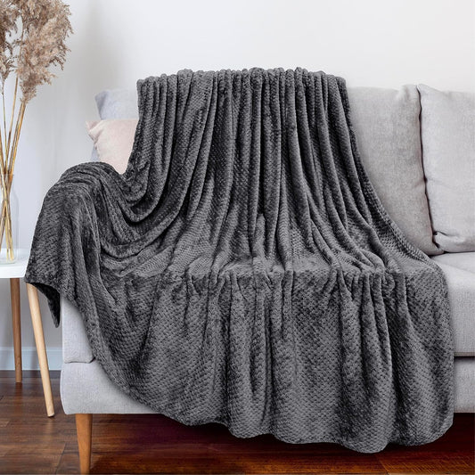 Manta de franela para sofá Cobija suave con textura de wafle microfibra cálida