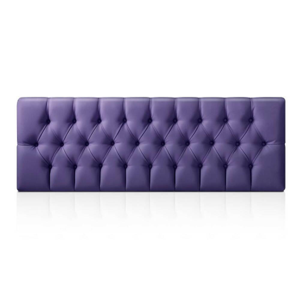 Cabecero Tapizado Base Cama King Rombos Violeta - VIRTUAL MUEBLES