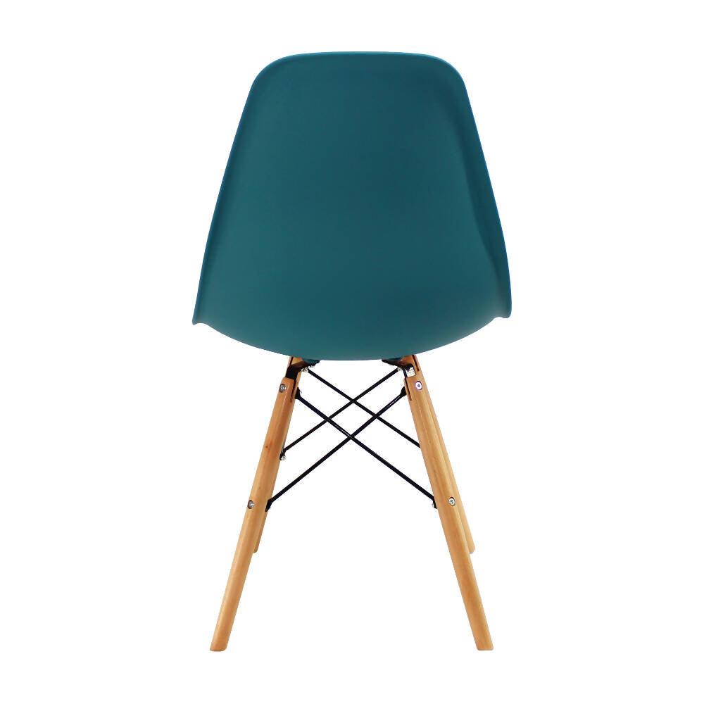 Kit por 4 sillas Eames Patas En Madera para comedor, sala, restaurante - Azul Petroleo - VIRTUAL MUEBLES