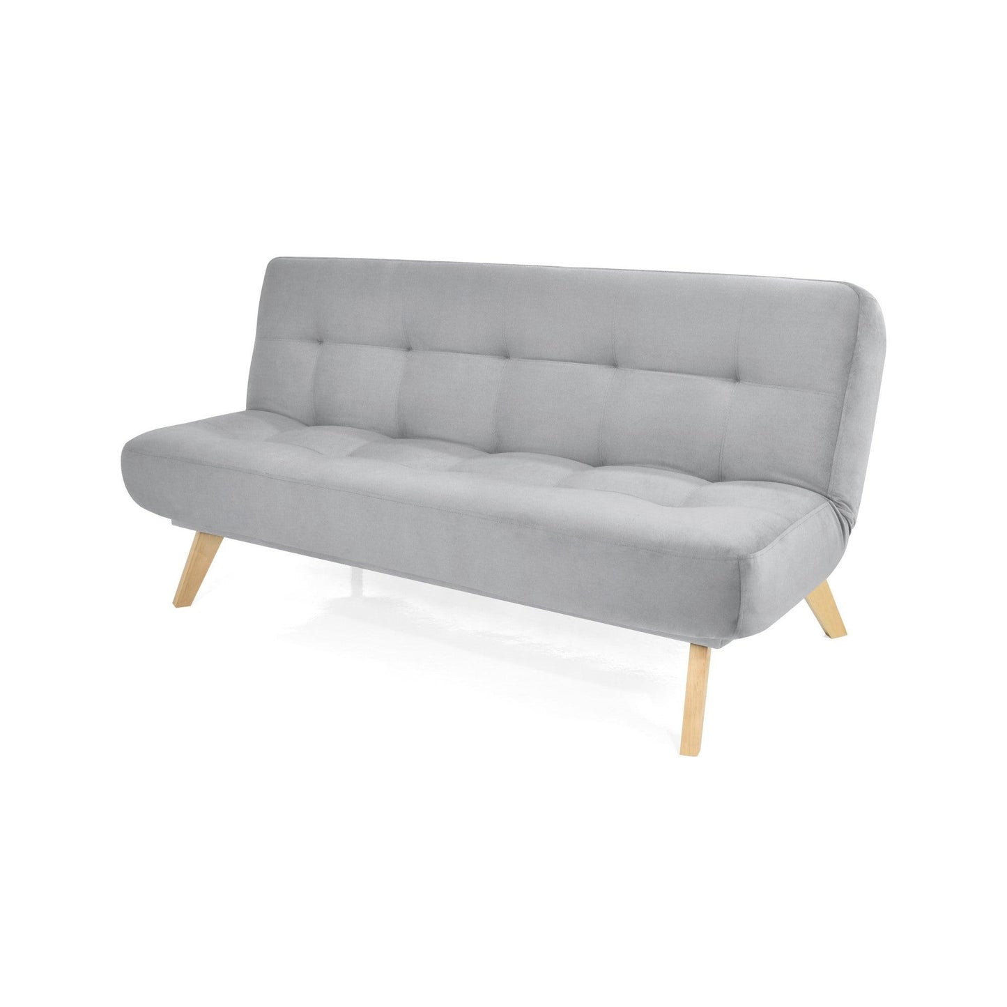 Sofa Cama Porto 3 Posiciones Tela Plata - VIRTUAL MUEBLES
