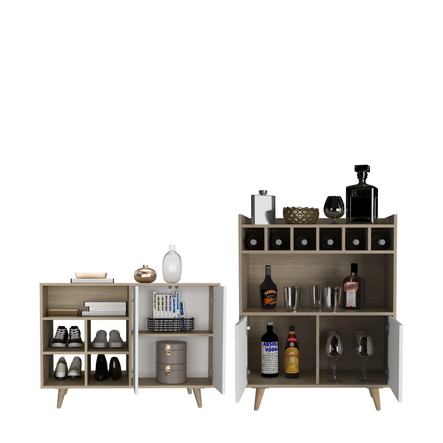 Combo para Sala Candela, incluye Recibidor y Mueble Bar.