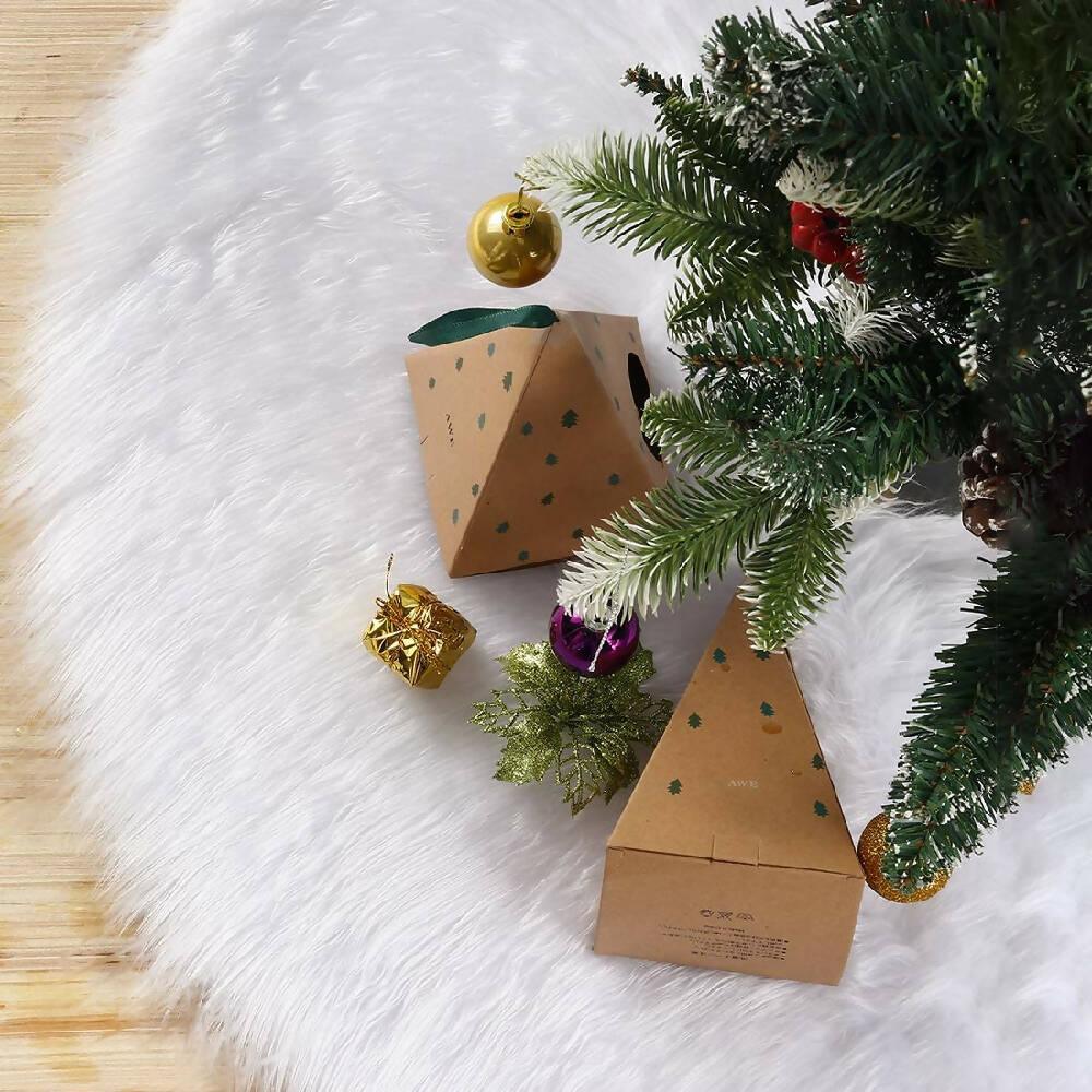 Pie De Árbol Navidad 80 cm Peludo Banzay Blanco - Perla - VIRTUAL MUEBLES