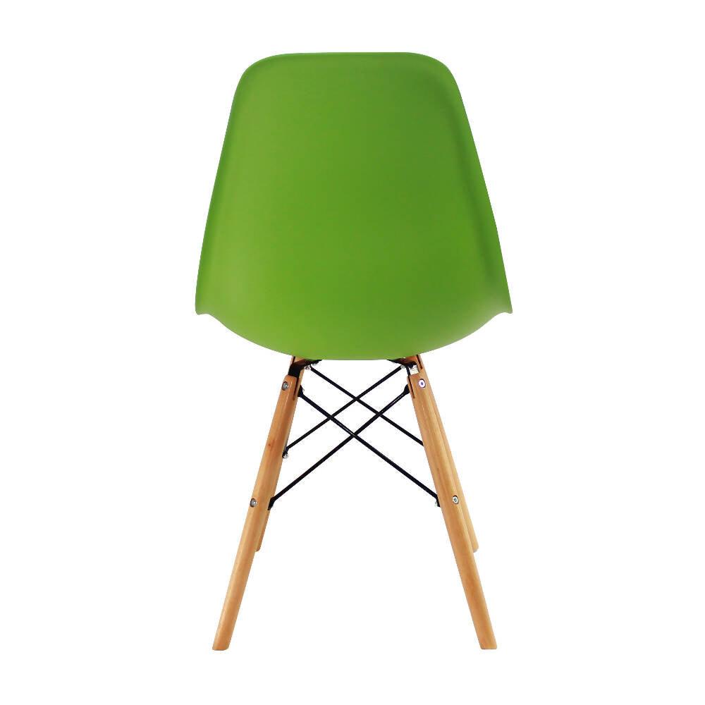 Kit por 4 sillas Eames Patas En Madera para comedor, sala, restaurante - Verde - VIRTUAL MUEBLES