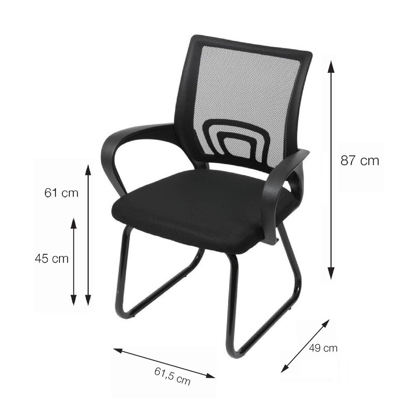 Silla Para Oficina Escritorio Interlocutora Fija OR-3310 - Negro - VIRTUAL MUEBLES