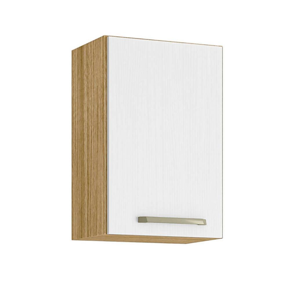 Cocina Gazania 120cm 6 Puertas 2 Cajones Maderado Natural/Blanco Supremo - VIRTUAL MUEBLES
