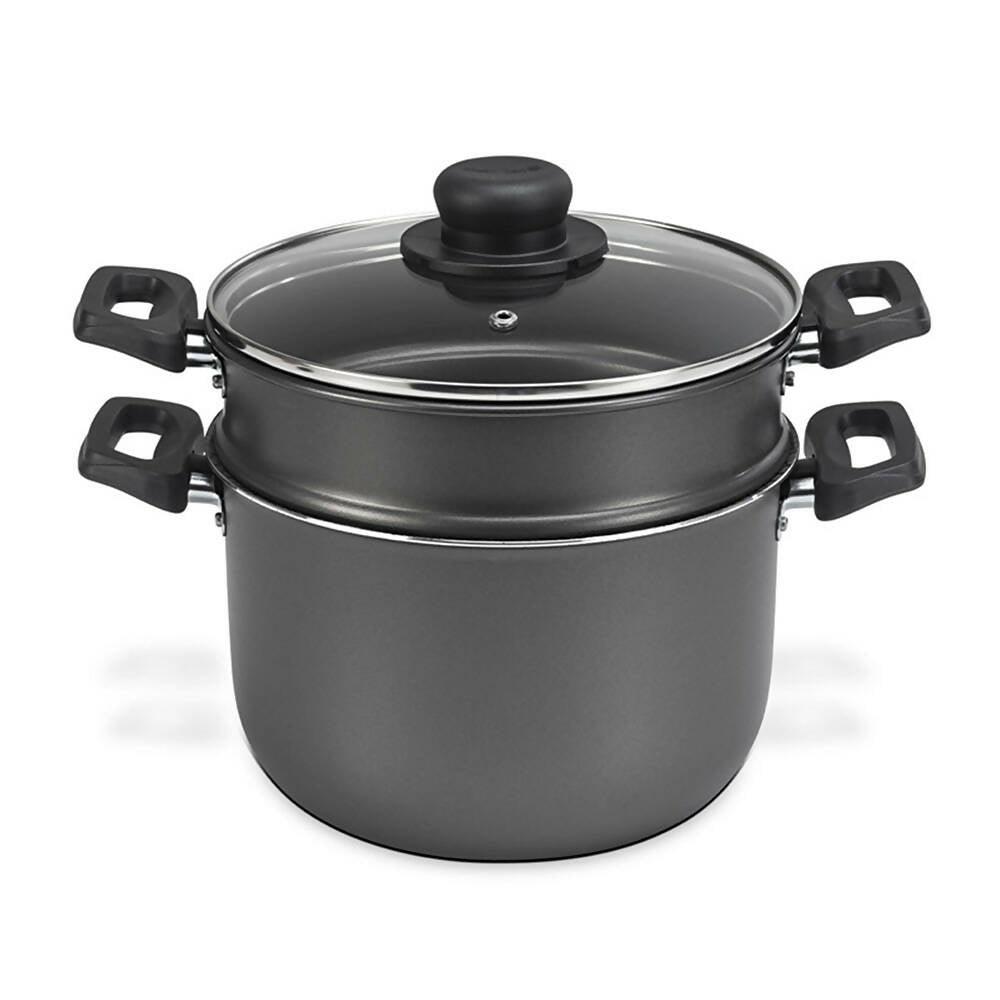 Olla Vaporera con Tapa Funcional 20 cm Gris - VIRTUAL MUEBLES