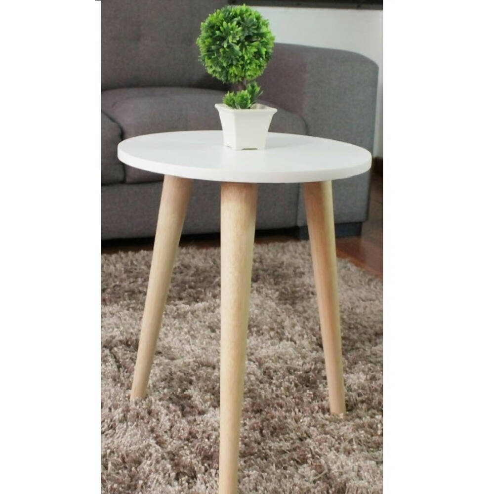 Mesa Auxiliar Redonda Turku (40X40X40) Blanca