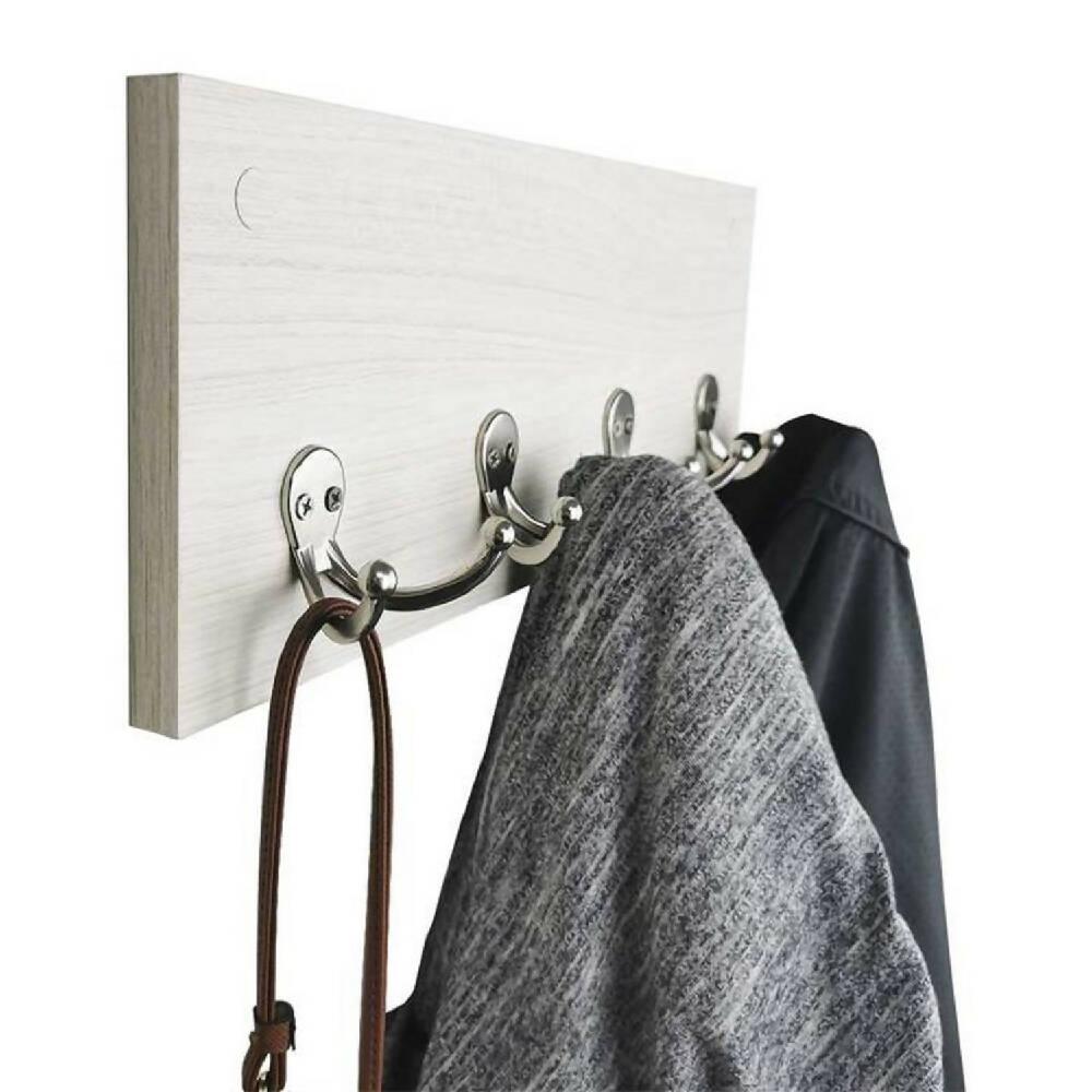 Perchero de Pared 4 Ganchos Dobles Blanco - VIRTUAL MUEBLES
