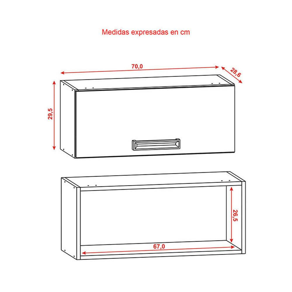 Mueble Auxiliar Dalia 1 Puerta Basculante Maderado Natural/Blanco Supremo - VIRTUAL MUEBLES
