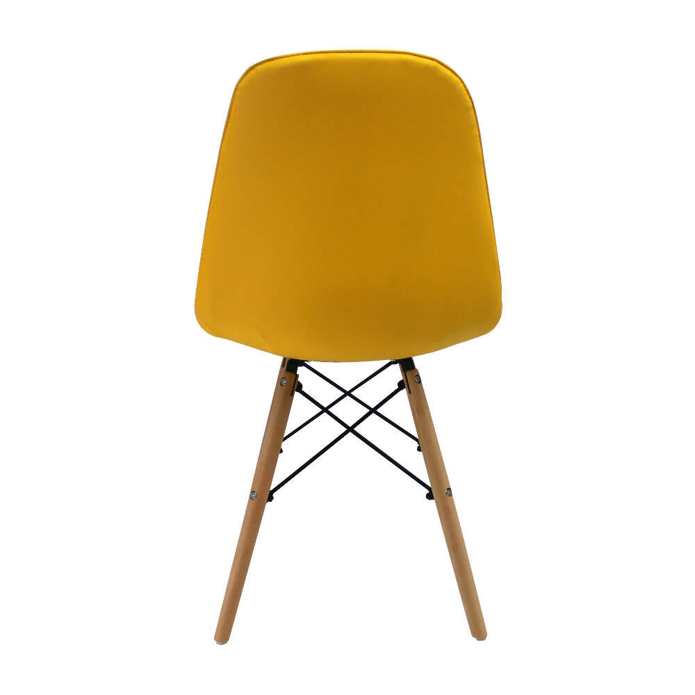 Kit por 4 Silla Botones Eames Acolchada - Amarilla