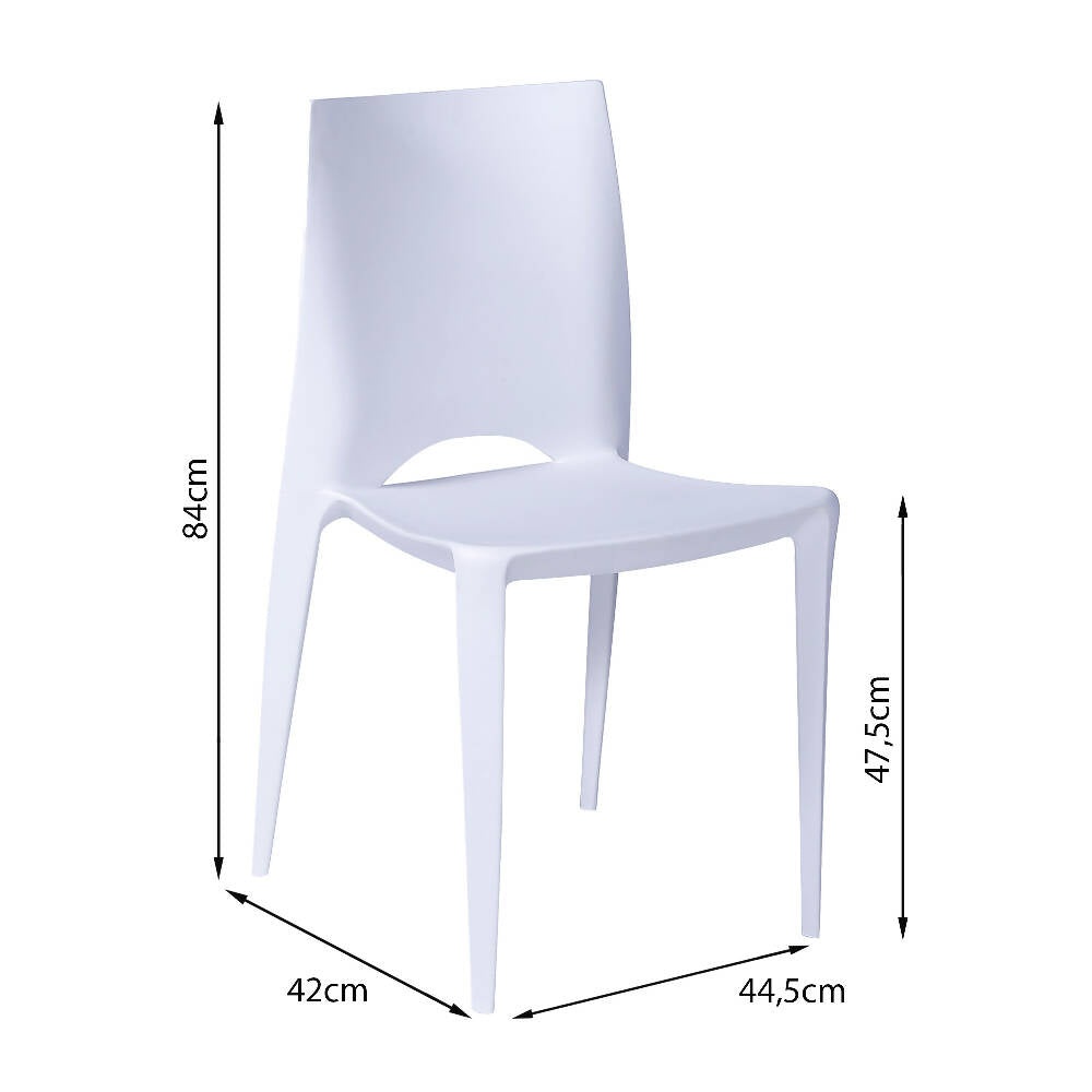 Kit por 4 Silla Zoé Para Sala, Comedor, Jardin - Blanca