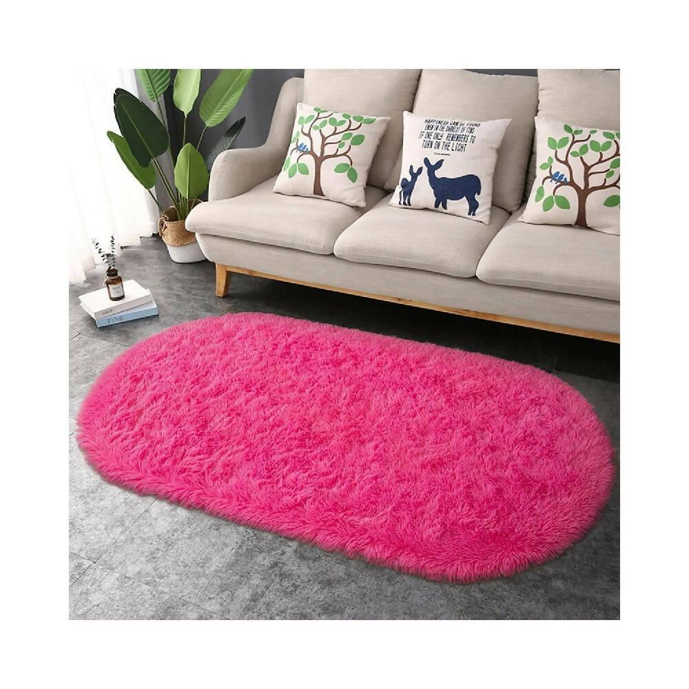 Tapete Pie de Cama Ovalado Fucsia - VIRTUAL MUEBLES