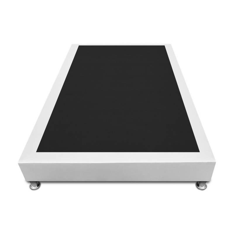 Base Cama Sommier 100x190 Ecocuero Blanco - VIRTUAL MUEBLES