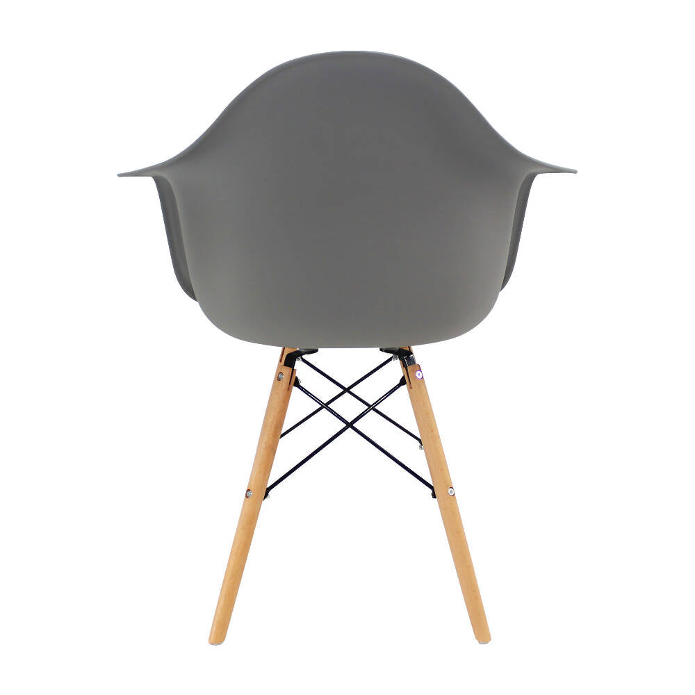 Silla Eames Con Brazos Patas en Madera - Gris