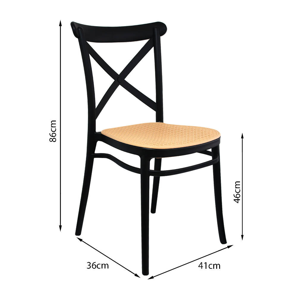 Silla Cross Para Sala Comedor Jardín - 1146 Negro