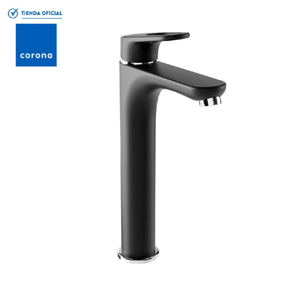 Grifería Lavamanos Corona Monocontrol Koral Alta Mate Black Antimicrobiano - VIRTUAL MUEBLES