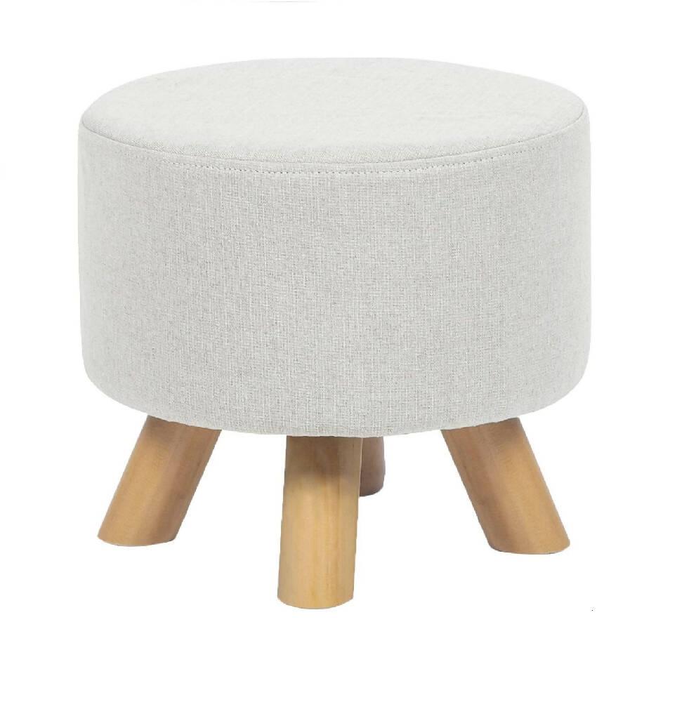 Puff Auxiliar Butaco Redondo Descansapies Banzay Gris Claro - VIRTUAL MUEBLES