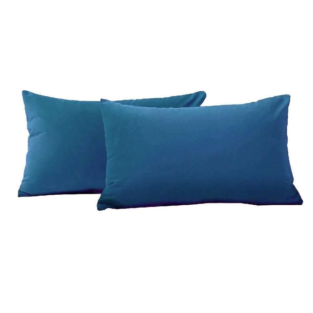 Kit x2 Funda para Cojin Almohada Tela 70x50 Azul Rey