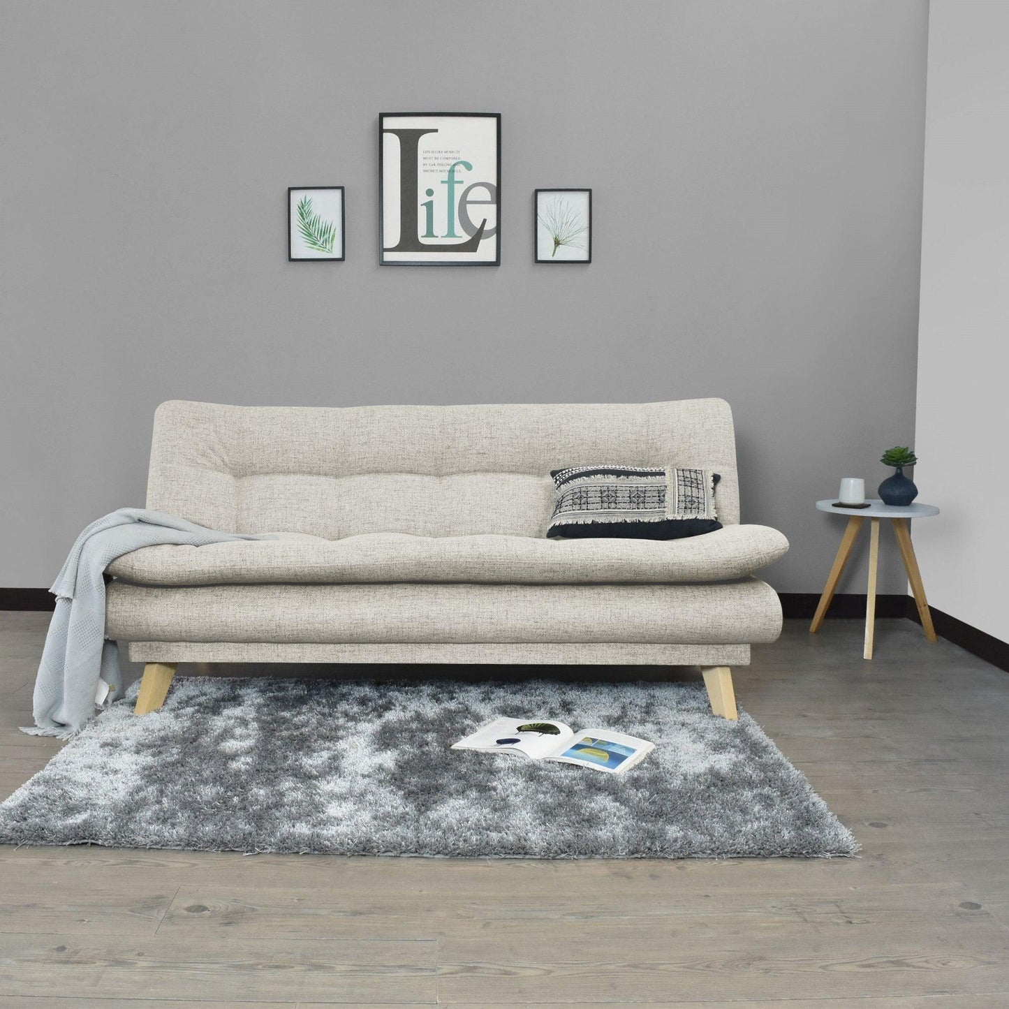 Sofa Cama 3 Posiciones Munich Tela Taupe - VIRTUAL MUEBLES