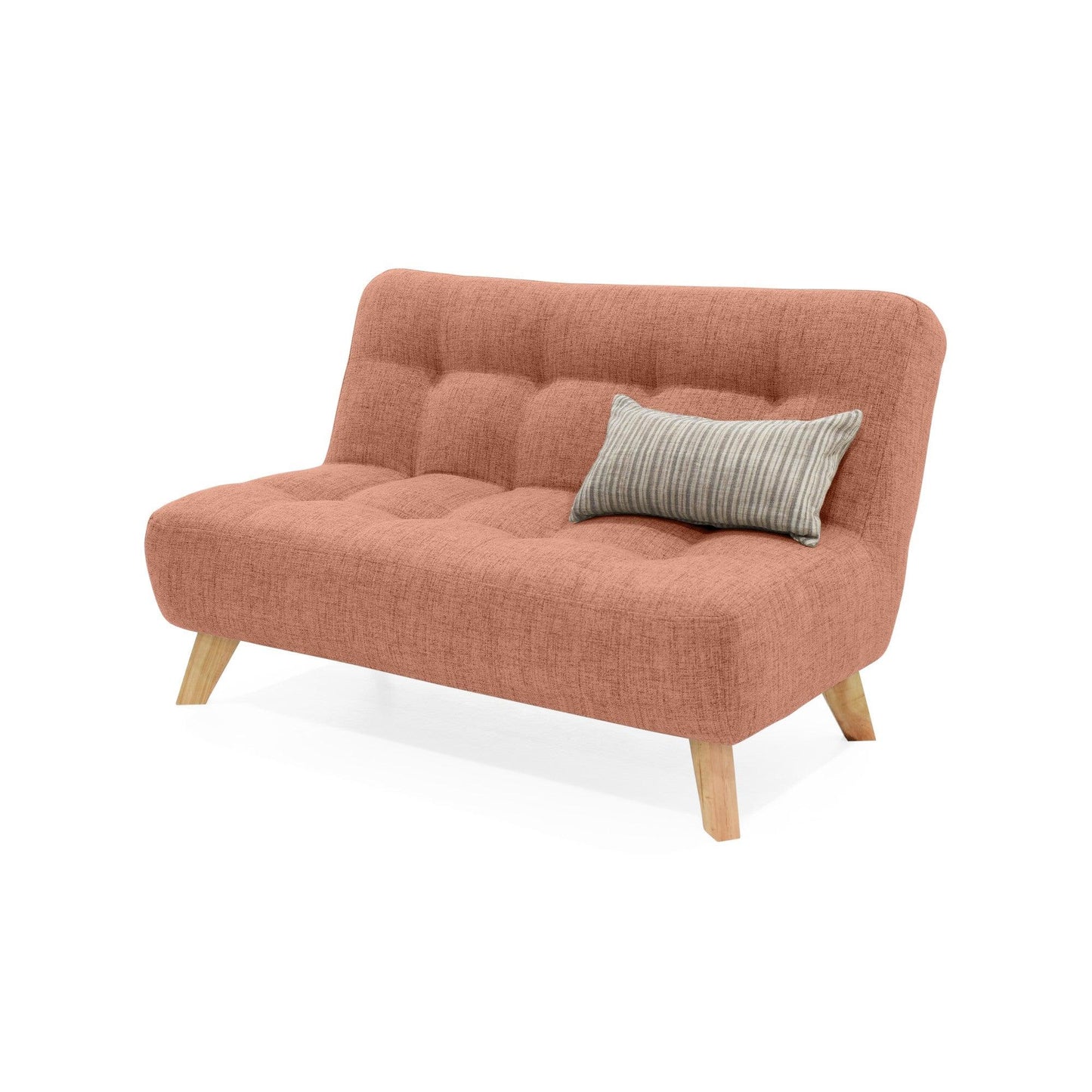 Sofa Navara 2 Puestos Tela Poliester Salmon - VIRTUAL MUEBLES