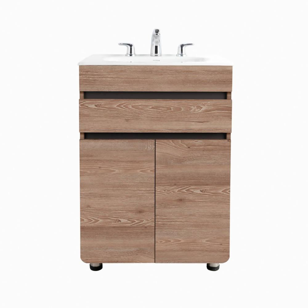 Mueble Corona Aluvia Miel A Piso Con Lavamanos 60x45 - VIRTUAL MUEBLES
