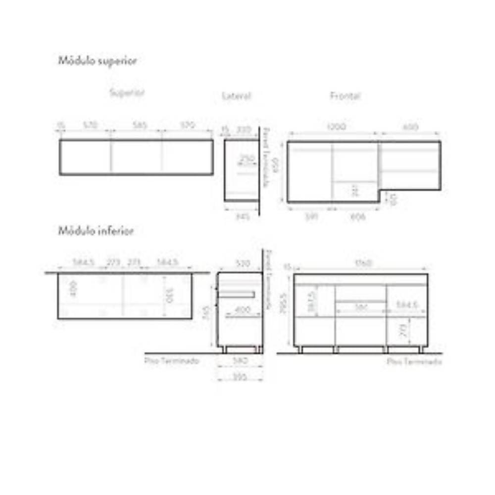 Cocina Corona Soho 1.80 Izquierda - VIRTUAL MUEBLES
