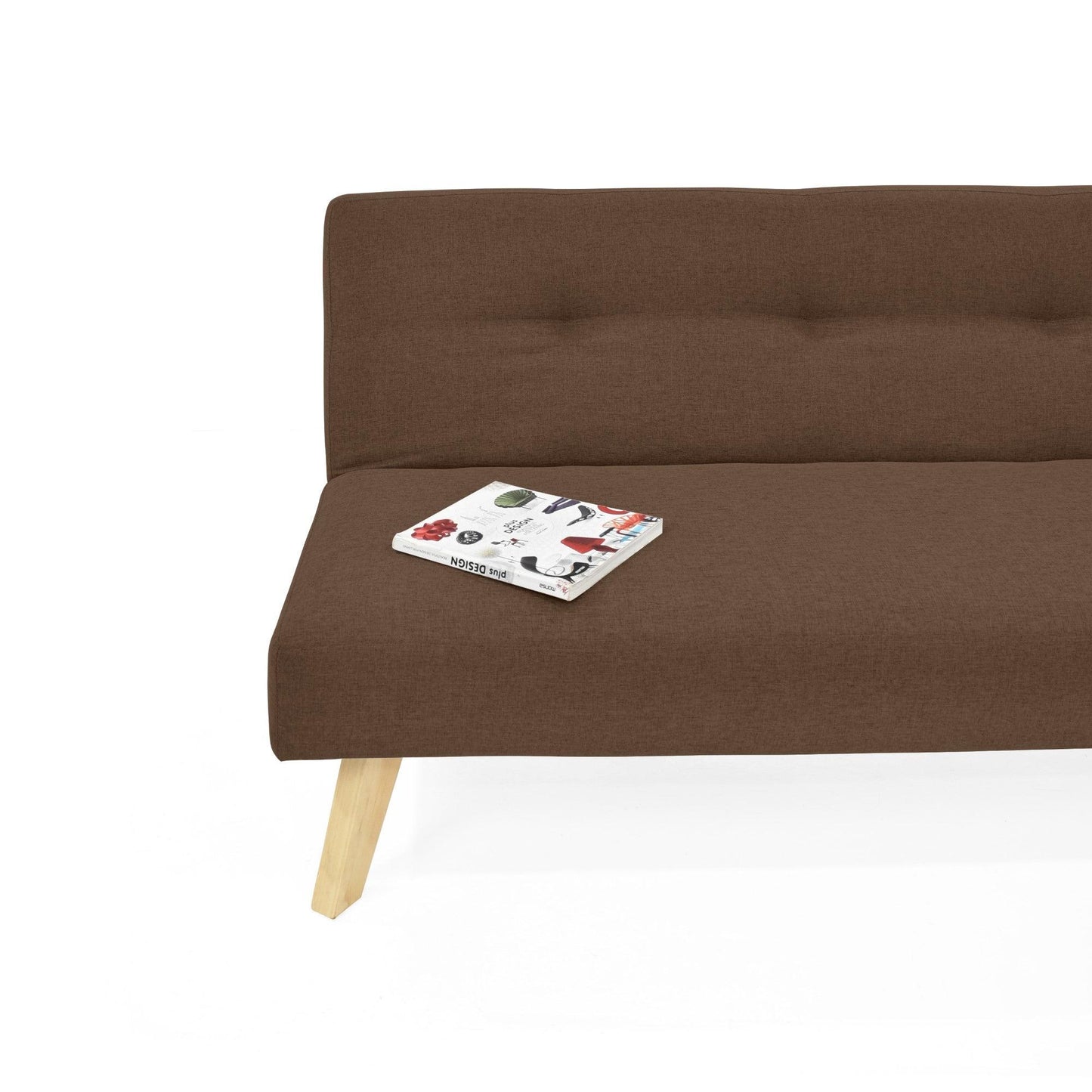 Futon London 3 Posiciones Tela Chocolate - VIRTUAL MUEBLES