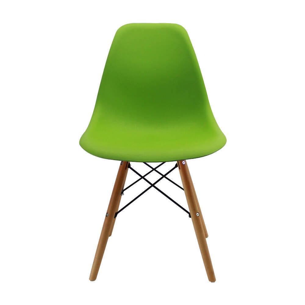 Kit por 4 sillas Eames Patas En Madera para comedor, sala, restaurante - Verde - VIRTUAL MUEBLES