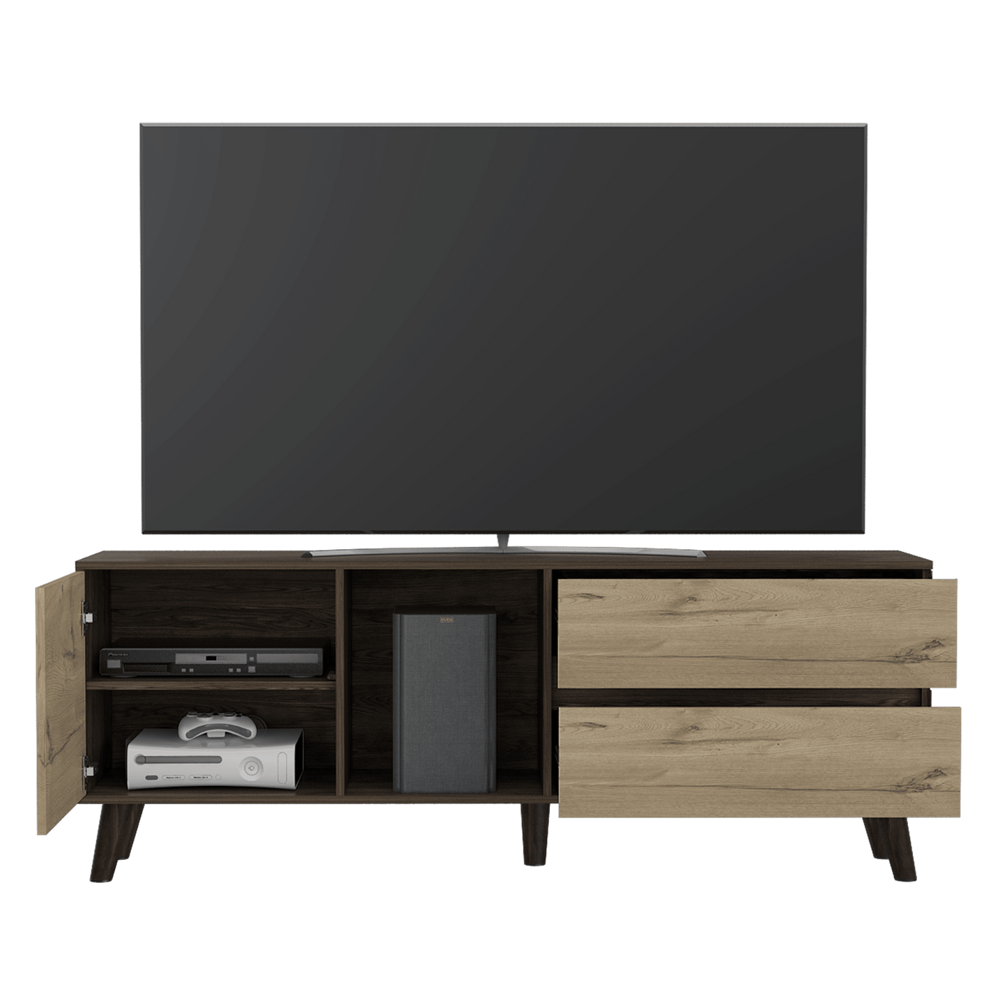 Mesa para TV Nashira color Chocolate y Café claro para Sala.